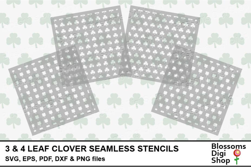 3-amp-4-leaf-clovers-seamless-stencils-svg-eps-pdf-dxf-amp-png-files