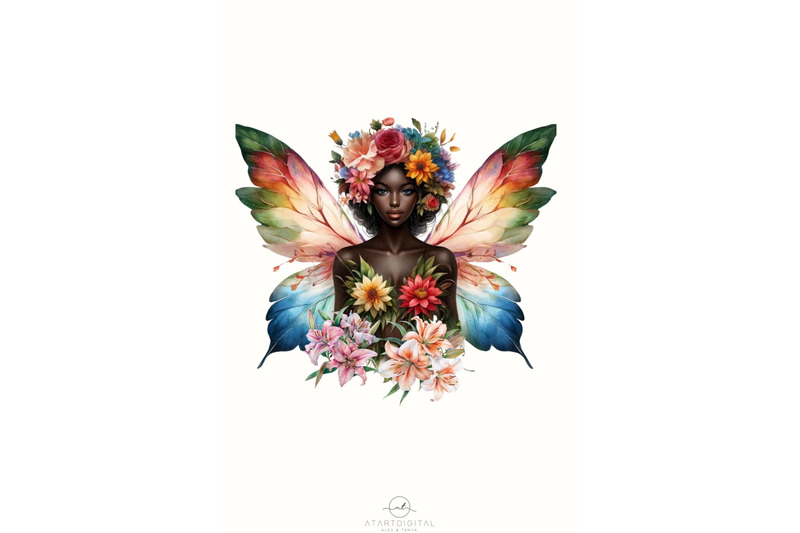 floral-fairy-melanin-amp-black-girl-png