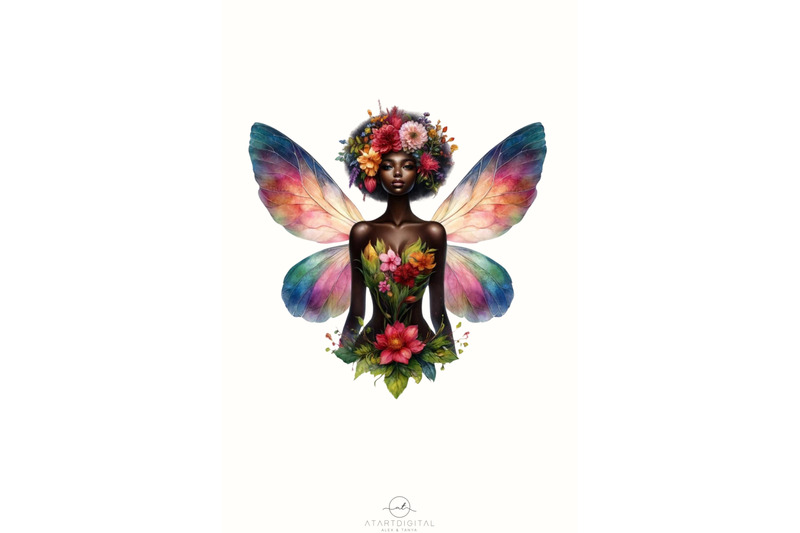 floral-fairy-melanin-printable-design-digital-download