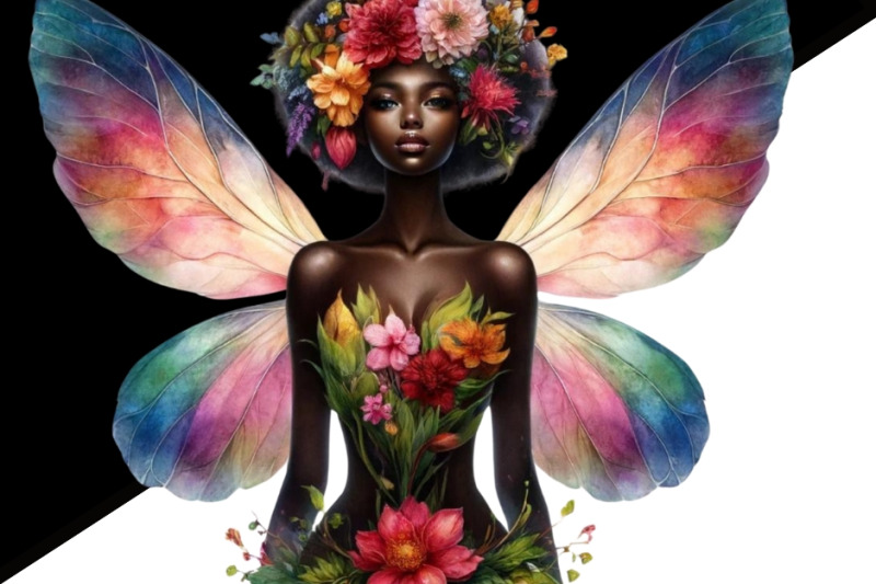 floral-fairy-melanin-printable-design-digital-download