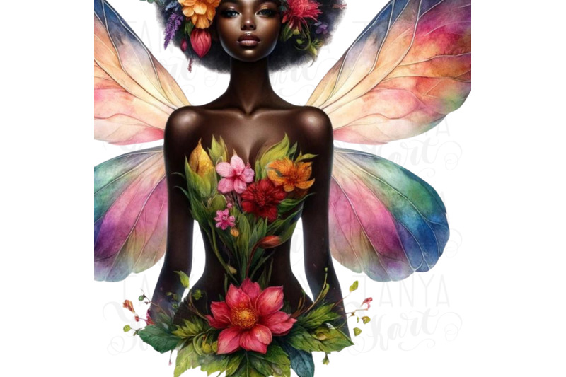 floral-fairy-melanin-printable-design-digital-download