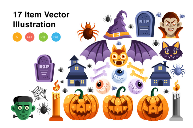 halloween-elements-vector-illustration