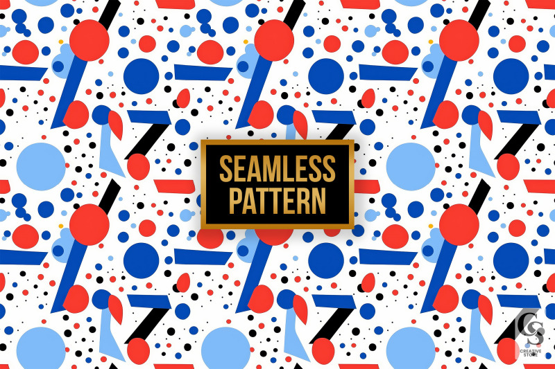 patriotic-red-blue-memphis-seamless-patterns