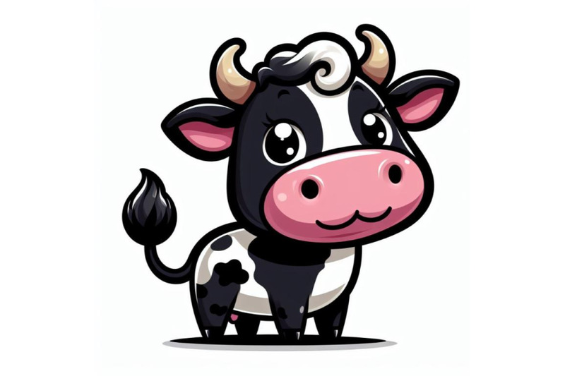 a-bundle-of-cartoon-cow-with-a-friendly-expression