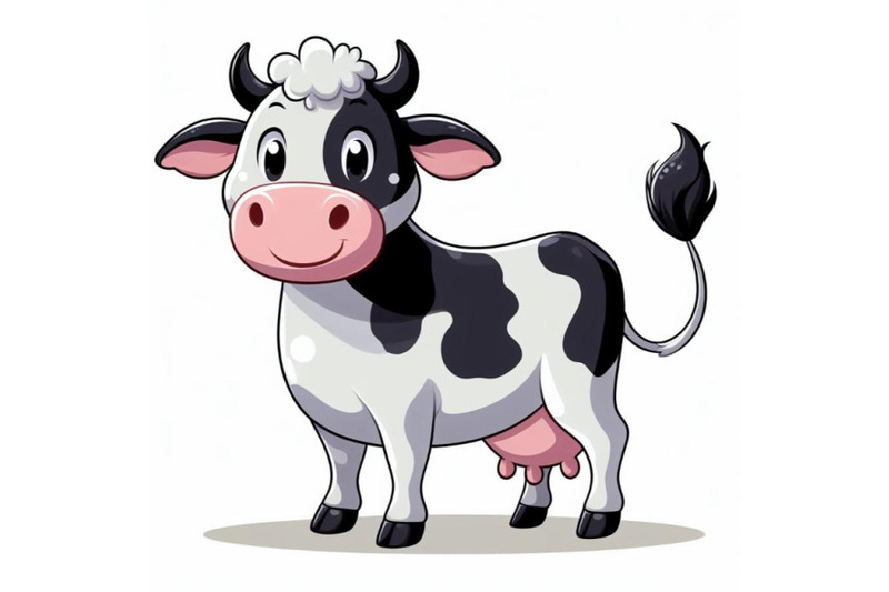 a-bundle-of-cartoon-cow-with-a-friendly-expression