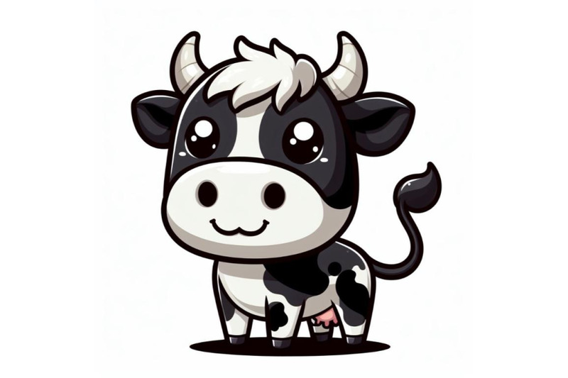 a-bundle-of-cartoon-cow-with-a-friendly-expression