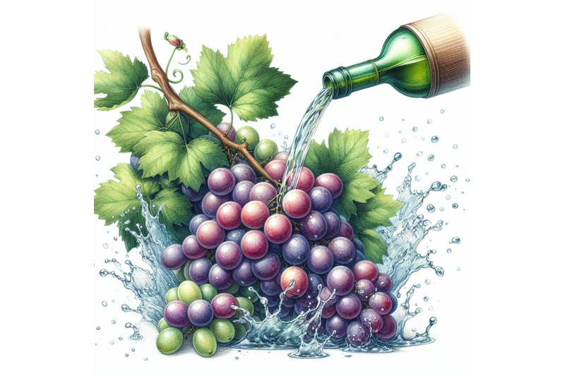 a-bundle-of-1-a-bunch-of-grapes-is-being-splashed-w