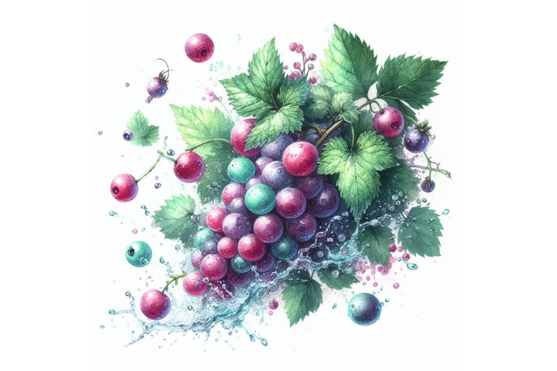 a-bundle-of-1-a-bunch-of-grapes-is-being-splashed-w