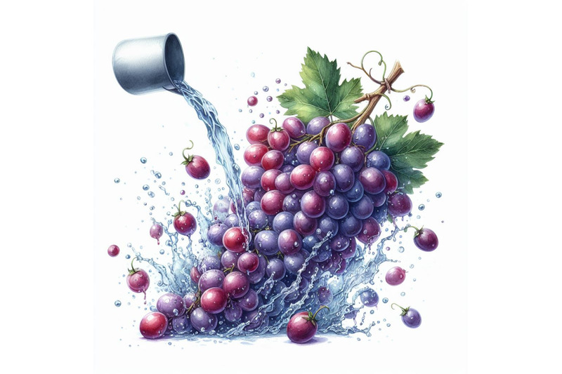 a-bundle-of-1-a-bunch-of-grapes-is-being-splashed-w