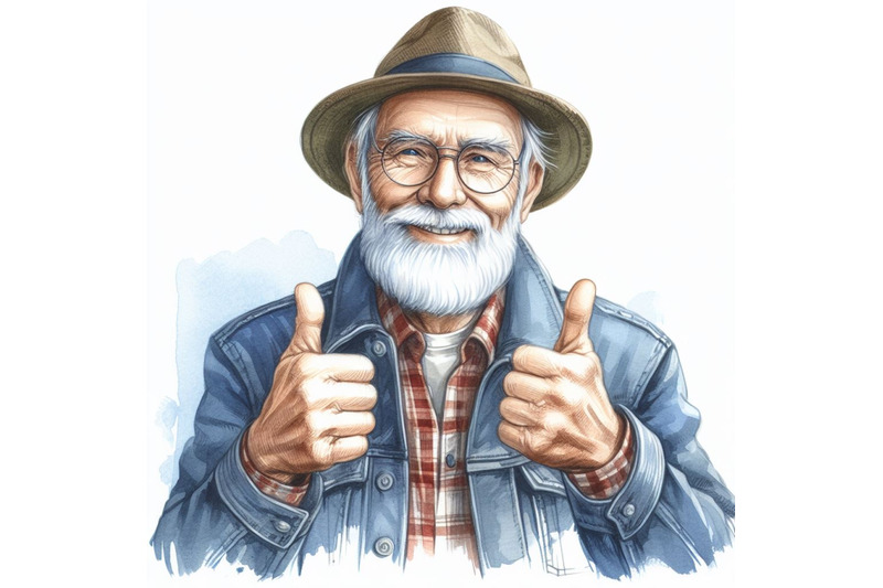 a-bundle-of-an-old-man-posing-with-a-thumbs-up-a