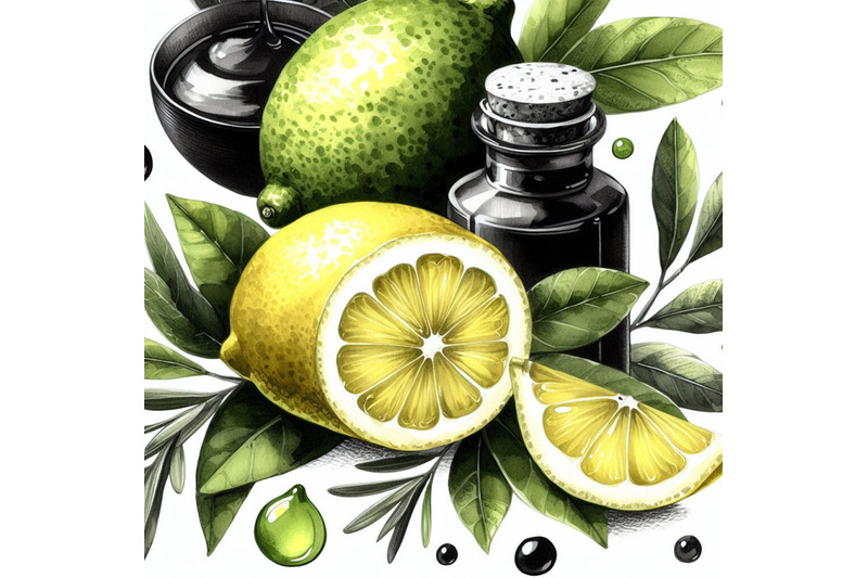 a-bundle-of-resh-lemon-with-green-leav