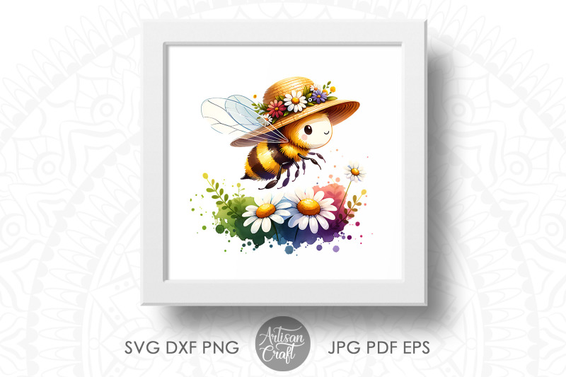 honey-bee-clipart-flower-hat-watercolor-clipart-cute-bee-clipart