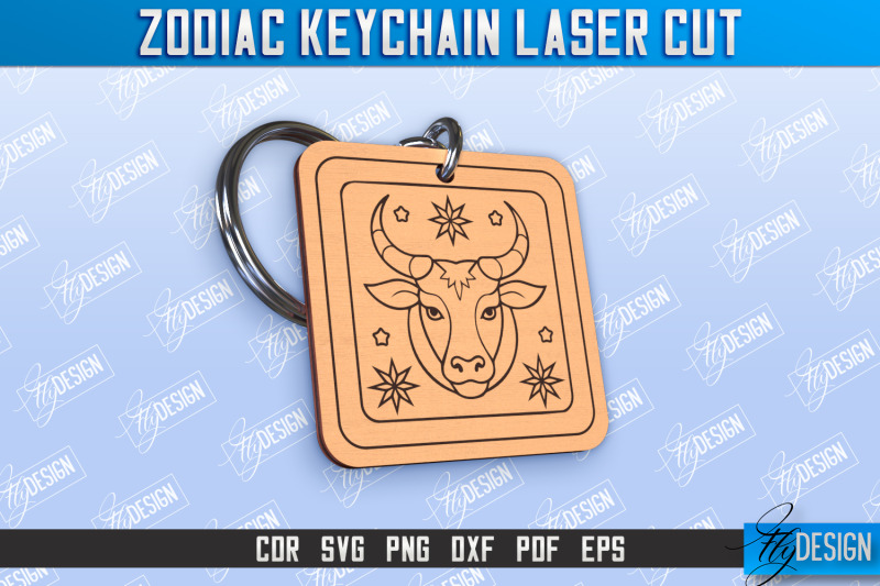 taurus-keychain-laser-cut-astrology-design-zodiac-sign-cnc-file