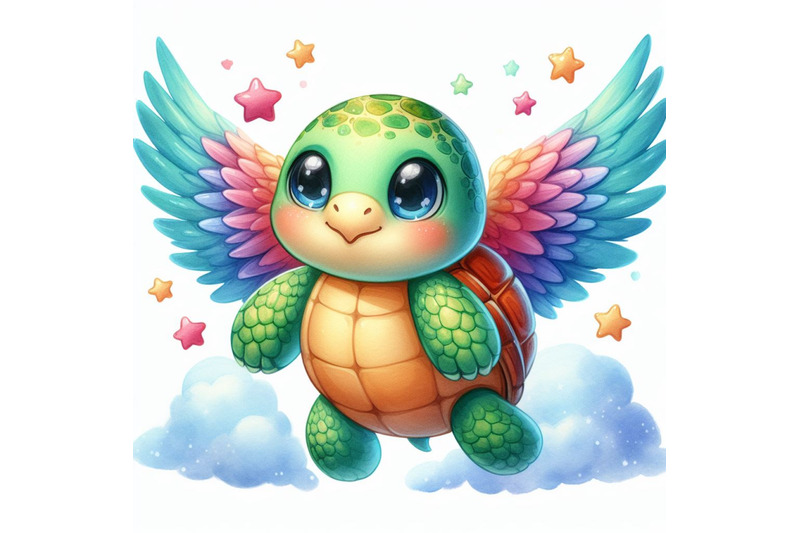 a-bundle-of-cute-cartoon-turtle-with-wings-ready-t