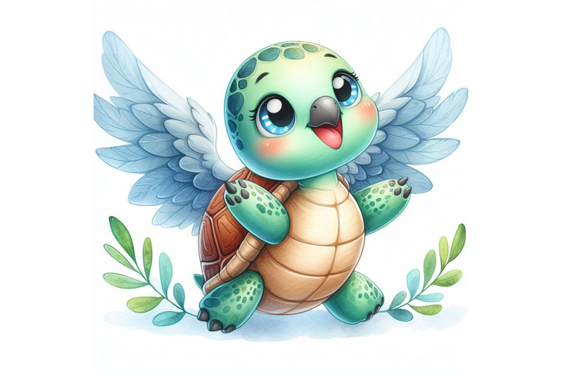 a-bundle-of-cute-cartoon-turtle-with-wings-ready-t