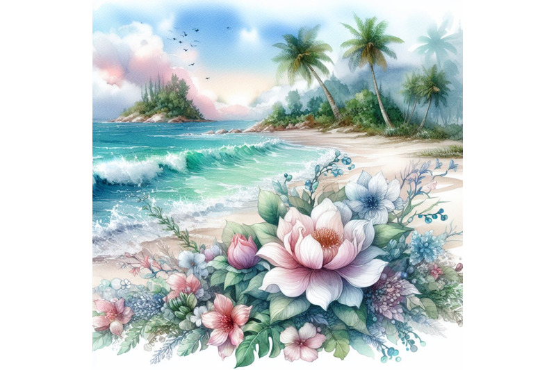 a-bundle-of-beautiful-beach-with-fantasy-flower