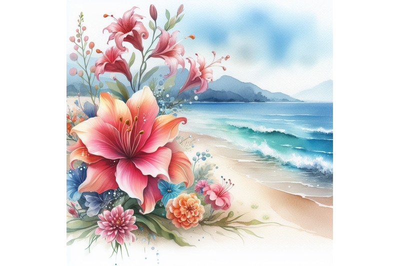 a-bundle-of-beautiful-beach-with-fantasy-flower