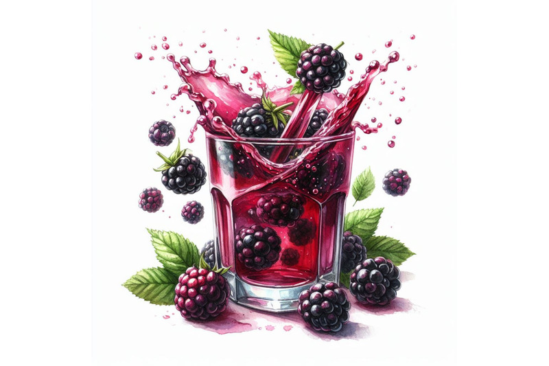 a-bundle-of-02-fresh-blackberries-fall-into-a-glass-wit