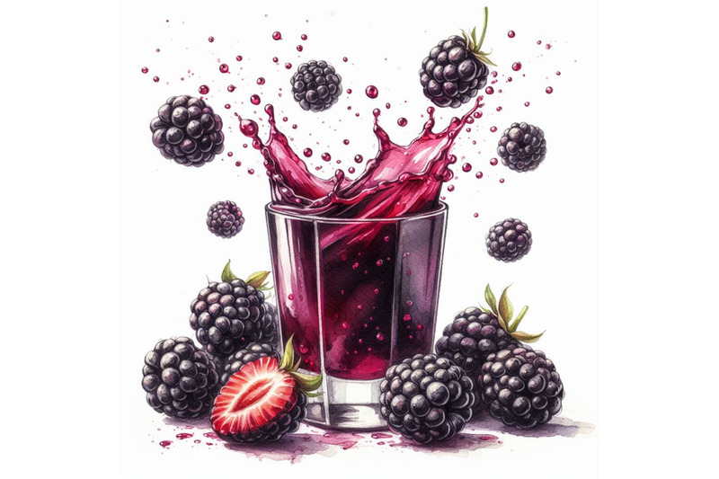 a-bundle-of-02-fresh-blackberries-fall-into-a-glass-wit