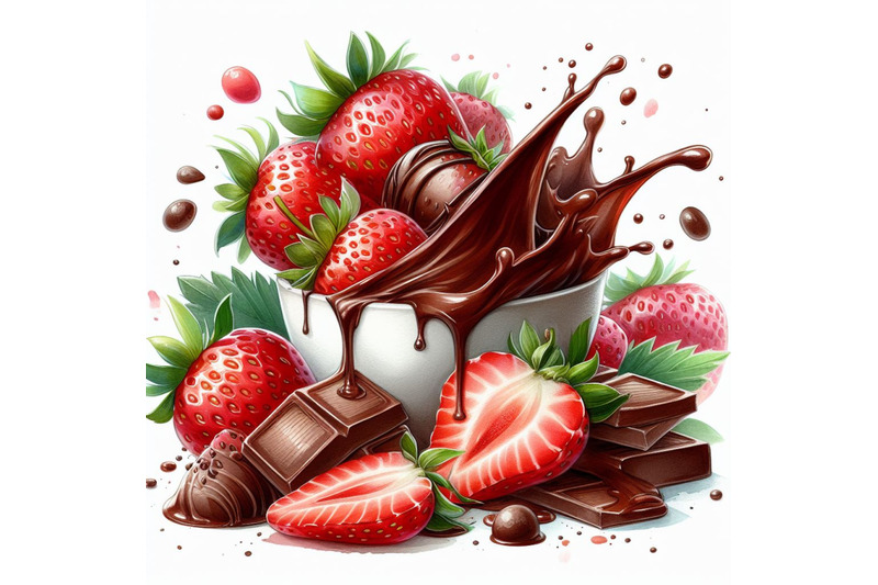 a-bundle-of-strawberries-with-melted-chocolate-spl