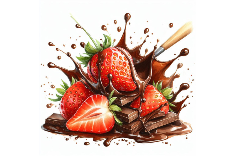 a-bundle-of-strawberries-with-melted-chocolate-spl