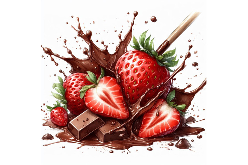 a-bundle-of-strawberries-with-melted-chocolate-spl