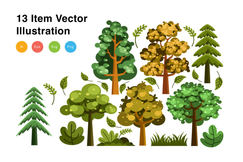 tree-elements-vector-illustration