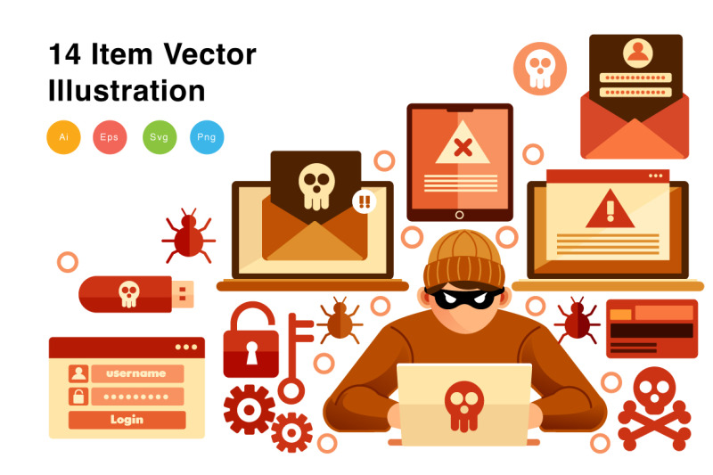 hacker-elements-vector-illustration