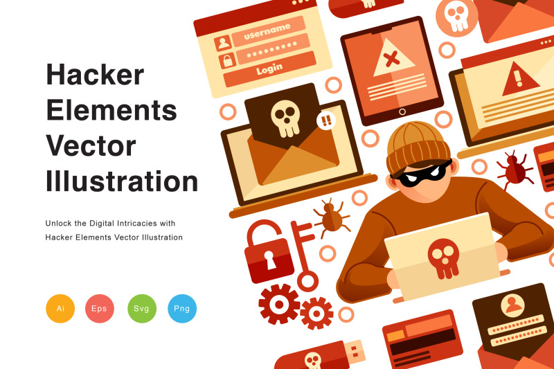 hacker-elements-vector-illustration