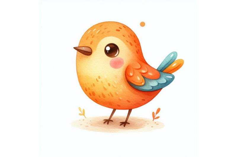 a-bundle-of-4-a-cute-cartoon-bird-standing