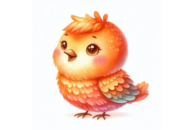 a-bundle-of-4-a-cute-cartoon-bird-standing