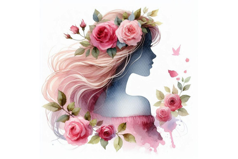 a-bundle-of-4-autiful-girl-silhouette-with-rose