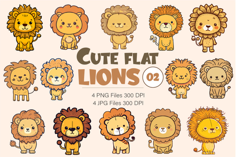 cute-flat-lions-02-tshirt-sticker