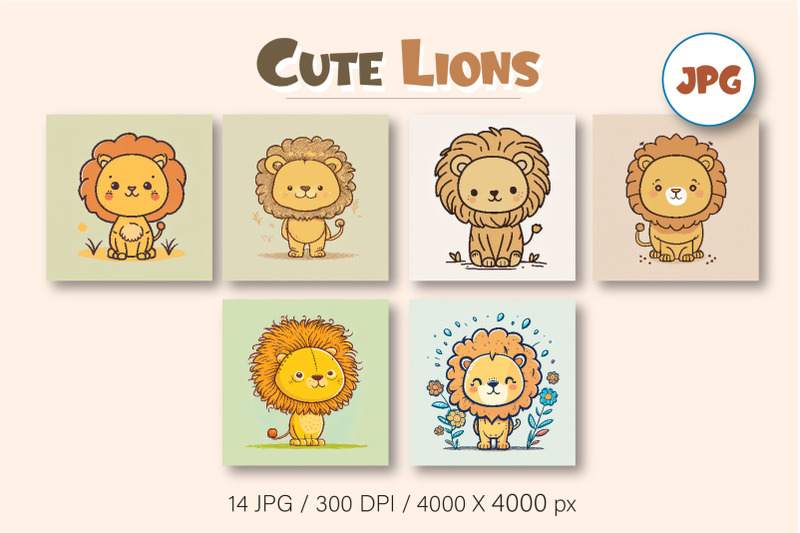 cute-flat-lions-02-tshirt-sticker