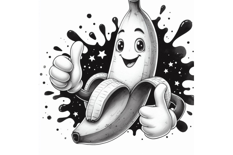 a-bundle-of-cartoon-banana-giving-thumbs-up