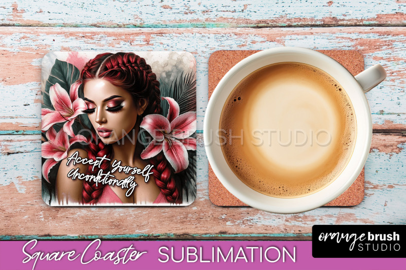 affirmation-coaster-sublimation-square-coaster-png-design