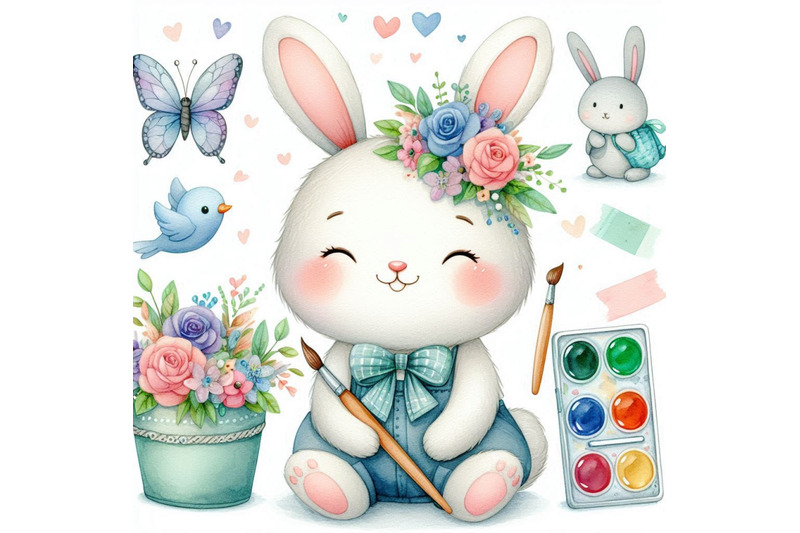 a-bundle-of-01-cute-little-rabbit-cartoon