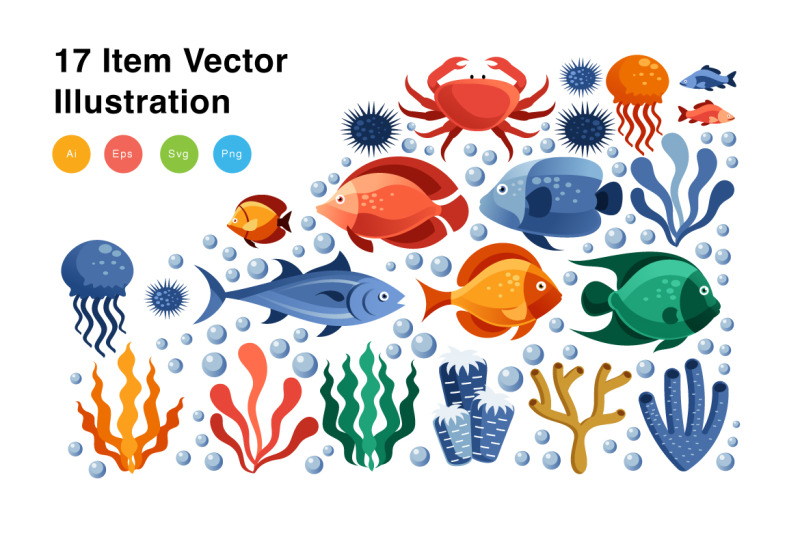 marine-life-elements-vector-illustration