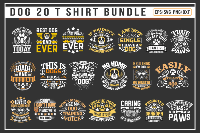 dog-typographic-t-shirt-bundle