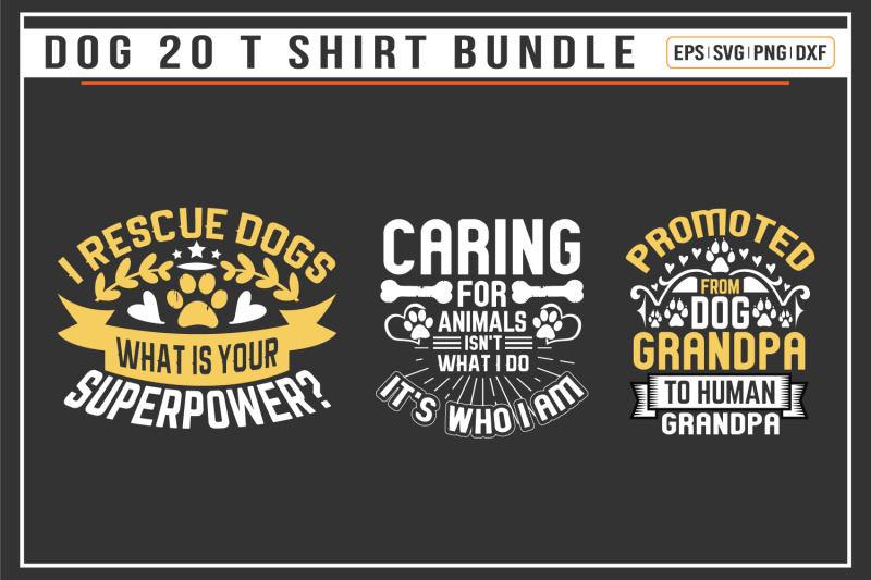 dog-typographic-t-shirt-bundle