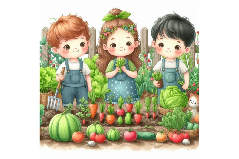 a-bundle-of-02-kids-in-a-vegetable-garden