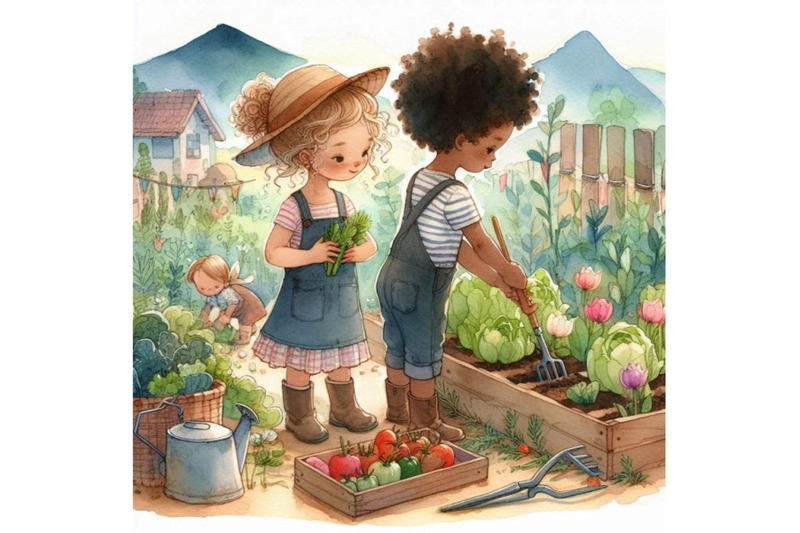 a-bundle-of-02-kids-in-a-vegetable-garden