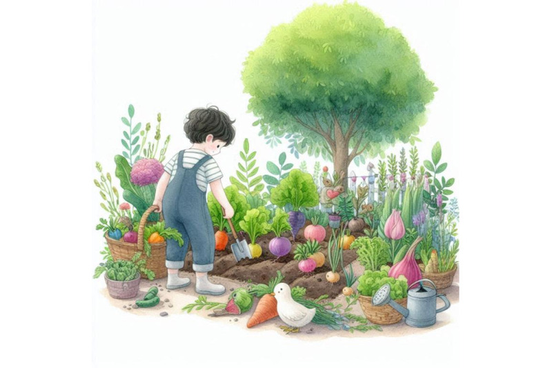 a-bundle-of-02-kids-in-a-vegetable-garden