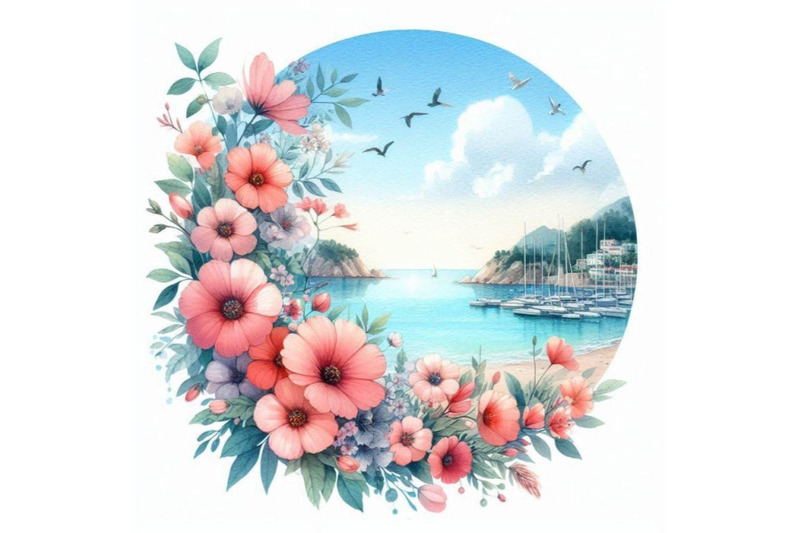 a-bundle-of-summer-sea-view-and-beautiful-flowers