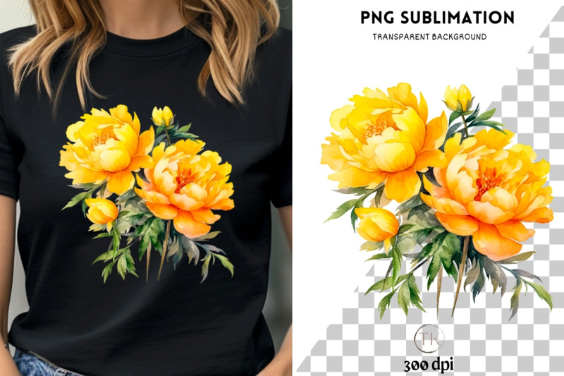 yellow-peonies-png-digital-download-botanical-floral-sticker