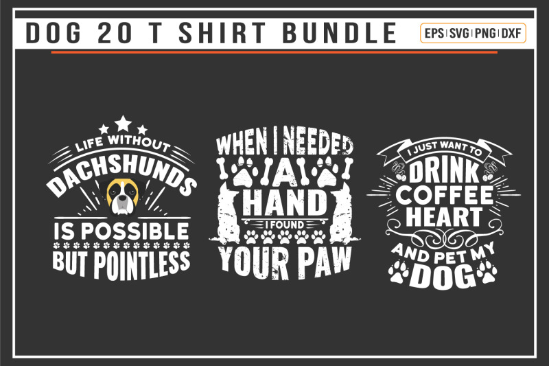 dog-typographic-t-shirt-bundle