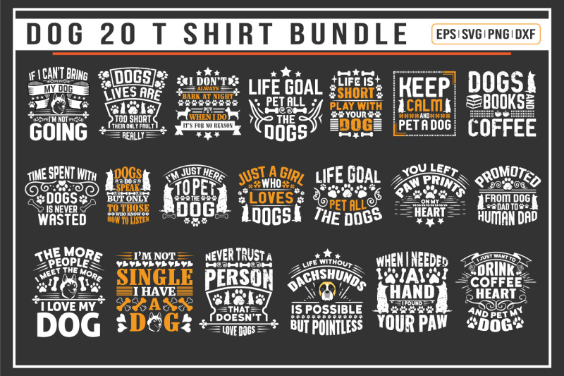 dog-typographic-t-shirt-bundle