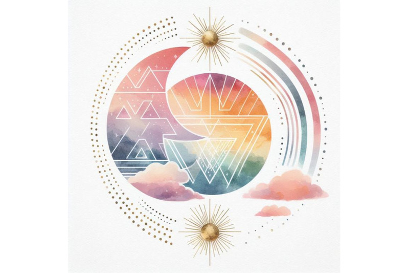 a-bundle-of-sun-moon-print-boho-minimalist