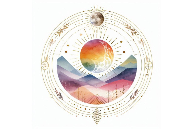 a-bundle-of-sun-moon-print-boho-minimalist