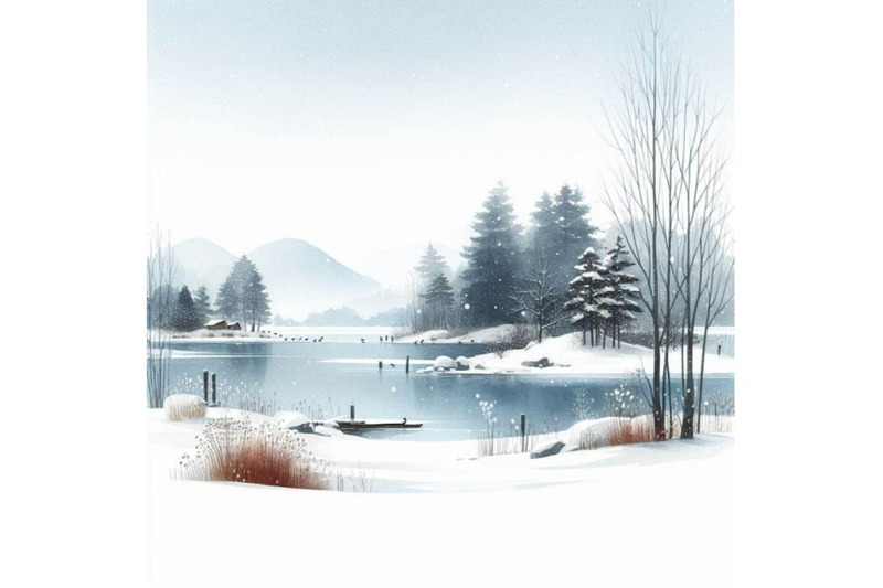 a-bundle-of-minimalist-winter-lakeside-landsc